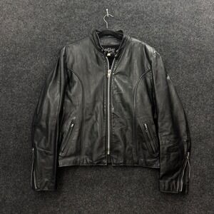 Vintage Leather Loft Steerhide Cafe Racer Moto Jacket Black Size 46 IDEAL 70s